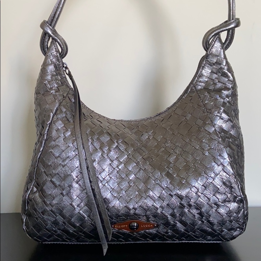 Elliot Lucca Metallic 100% Leather Shoulder Bag